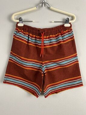 Eddie Bauer Mr Tidal Retro Striped Swim Trunk | Mesh Lined | Dark Sable